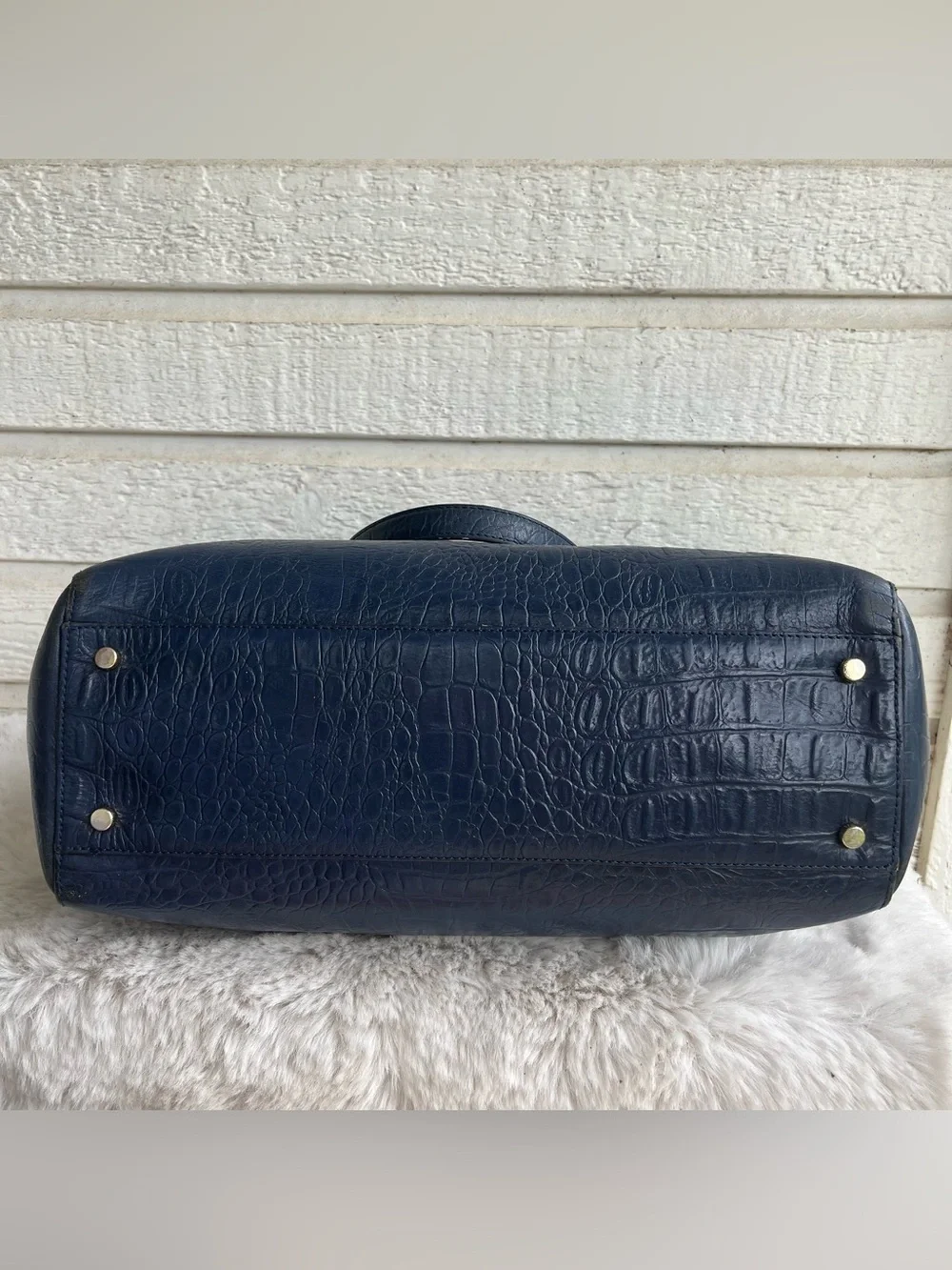 KATE SPADE Navy Blue Large Mulberry Lane Court Leila Laptop Tote Shoulder Bag